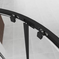 Душевой уголок Veconi Evo 200 B, E2-B-12080-01-C9, 120 x 80 см, стекло прозрачное, профиль черный матовый
