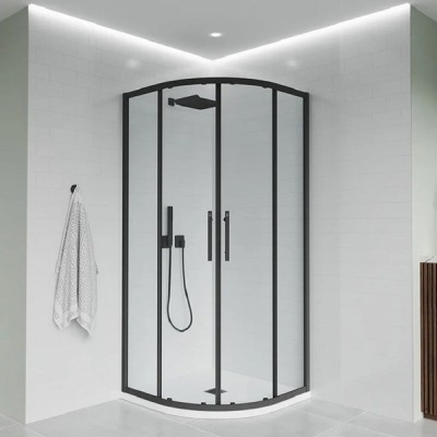 Душевой уголок Veconi Evo 200 B, E2-B-12090-01-C9, 120 x 90 см, стекло прозрачное, профиль черный матовый