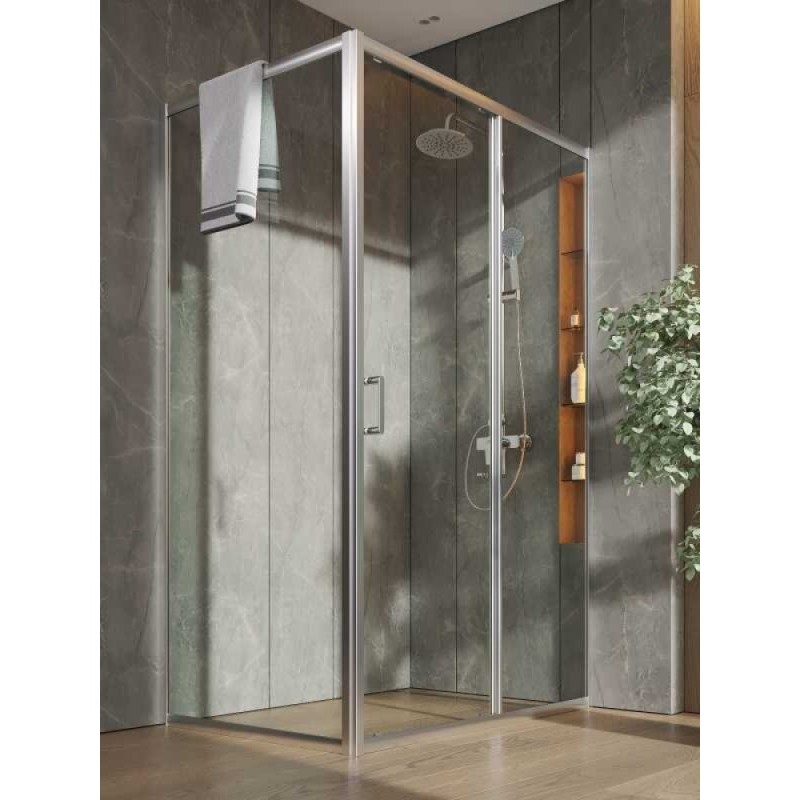 Душевой уголок Orange E23-12080TCR, 120 x 80 см, без поддона, стекло прозрачное, профиль хром