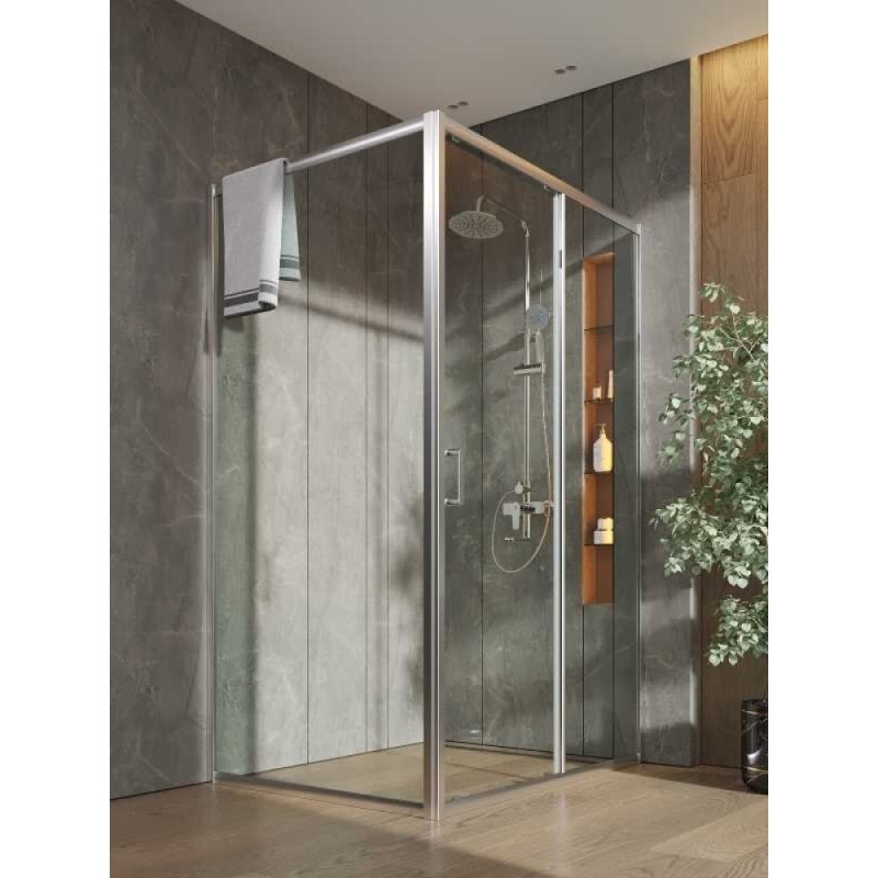 Душевой уголок Orange E23-12090TCR, 120 x 90 см, без поддона, стекло прозрачное, профиль хром