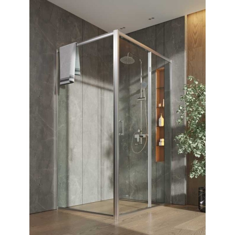 Душевой уголок Orange E23-12090TCR, 120 x 90 см, без поддона, стекло прозрачное, профиль хром