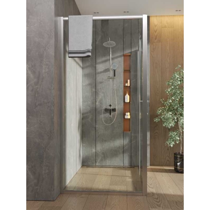 Душевой уголок Orange E23-15090TCR, 150 x 90 см, без поддона, стекло прозрачное, профиль хром