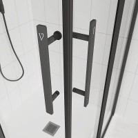 Душевой уголок Veconi Evo 300 B, E3-B-100100-01-C9, 100 x 100 см, стекло прозрачное, профиль черный матовый