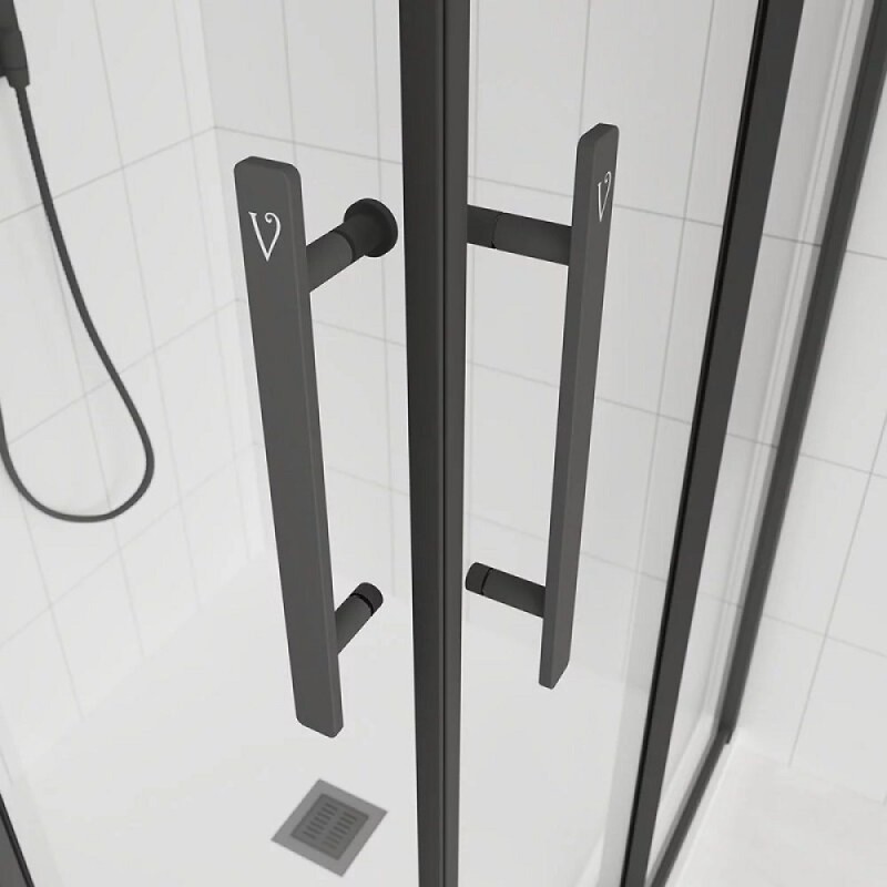 Душевой уголок Veconi Evo 300 B, E3-B-11090-01-C9, 110 x 90 см, стекло прозрачное, профиль черный матовый