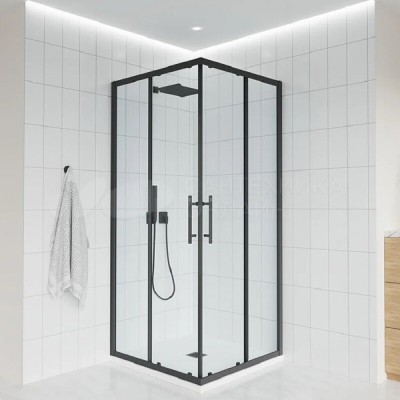 Душевой уголок Veconi Evo 300 B, E3-B-9090-01-C9, 90 x 90 см, стекло прозрачное, профиль черный матовый