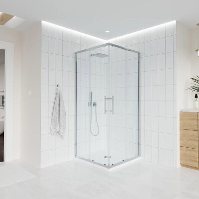 Душевой уголок Veconi Evo 300 CH, E3-CH-10080-01-C9, 100 x 80 см, стекло прозрачное, профиль хром