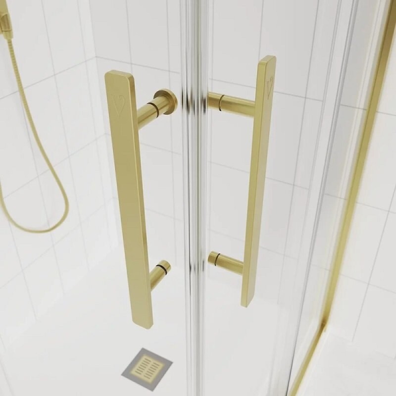 Душевой уголок Veconi Evo 300 G, E3-G-12080-01-C9, 120 x 80 см, стекло прозрачное, профиль золото брашинг