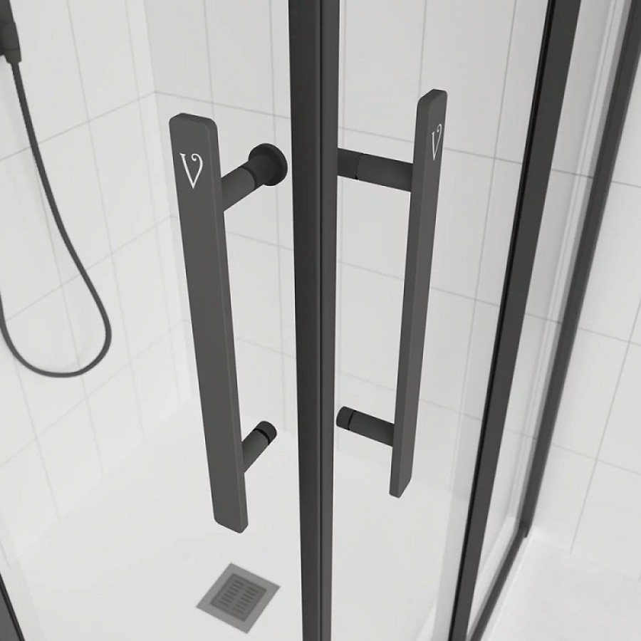 Душевой уголок Veconi Evo 300 GR, E3-GR-10090-01-C9, 100 x 90 см, стекло прозрачное, профиль графит брашинг