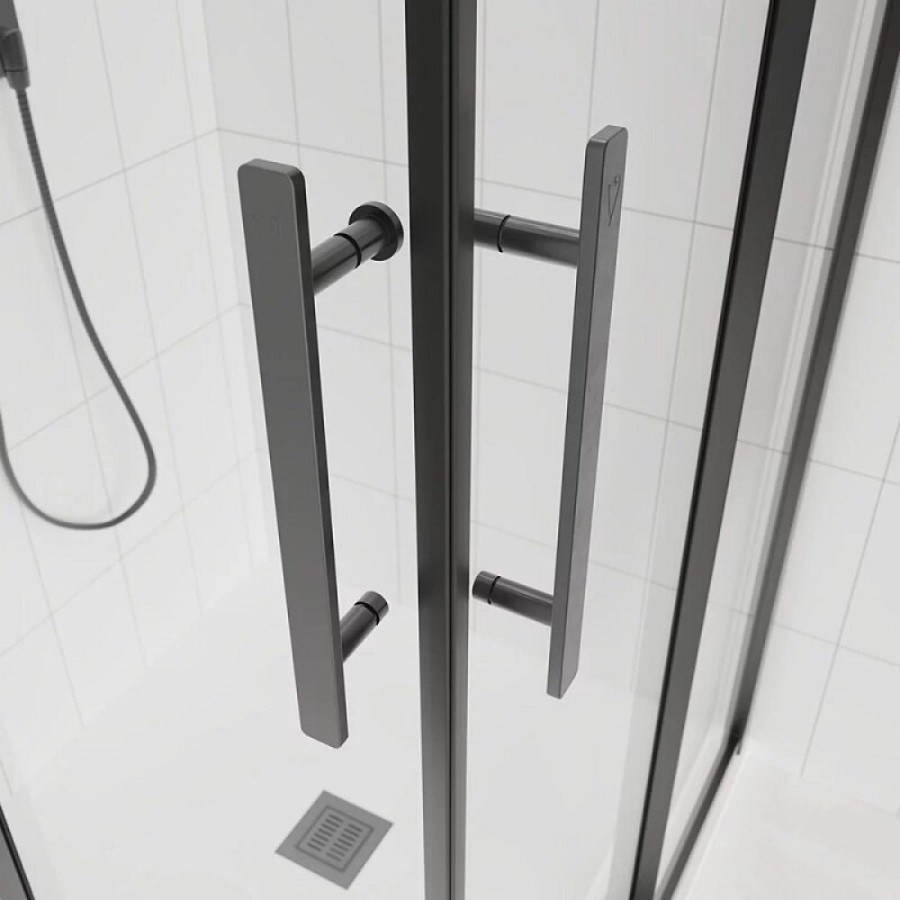 Душевой уголок Veconi Evo 300 GR, E3-GR-11080-12-C9, 110 x 80 см, стекло тонированное матовое, профиль графит брашинг