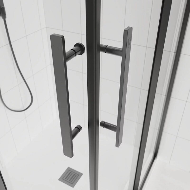 Душевой уголок Veconi Evo 300 GR, E3-GR-11090-12-C9, 110 x 90 см, стекло тонированное матовое, профиль графит брашинг