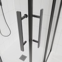Душевой уголок Veconi Evo 300 GR, E3-GR-12080-12-C9, 120 x 80 см, стекло тонированное матовое, профиль графит брашинг