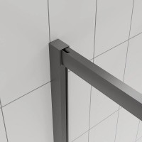 Душевой уголок Veconi Evo 300 GR, E3-GR-9090-12-C9, 90 x 90 см, стекло тонированное матовое, профиль графит брашинг