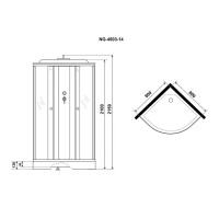 Душевая кабина Niagara Eco E80/13/TN, 80 х 80 см, с крышей, стекло тонированное, профиль хром