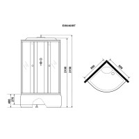Душевая кабина Niagara Eco E80/40/MT, 80 х 80 см, с крышей, стекло матовое, профиль хром