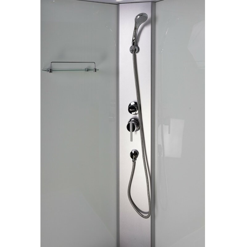 Душевая кабина Niagara Eco E80/40/MT/BK, 80 x 80, без крыши, стекло матовое, профиль серебро