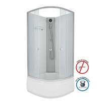 Душевая кабина Niagara Eco E80/40/MT/BK, 80 x 80, без крыши, стекло матовое, профиль серебро