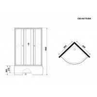 Душевая кабина Niagara Eco E80/40/TN/BK, 80 х 80 см, без крыши, стекло тонированное, профиль хром