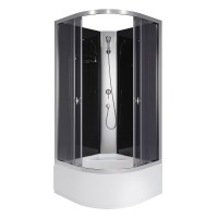 Душевая кабина Niagara Eco E80/40/TN/BK, 80 х 80 см, без крыши, стекло тонированное, профиль хром
