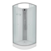 Душевая кабина Niagara Eco E90/13/MT/BK, 90 х 90 см, без крыши, стекло матовое, профиль хром