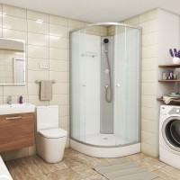 Душевая кабина Niagara Eco E90/13/MT/BK, 90 х 90 см, без крыши, стекло матовое, профиль хром