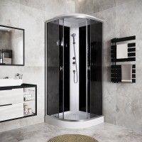 Душевая кабина Niagara Eco E90/13/TN, 90 х 90 см, с крышей, стекло тонированное, профиль хром