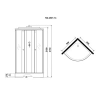 Душевая кабина Niagara Eco E90/13/TN, 90 х 90 см, с крышей, стекло тонированное, профиль хром