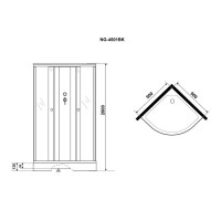 Душевая кабина Niagara Eco E90/13/TN/BK, 90 х 90 см, без крыши, стекло тонированное, профиль хром
