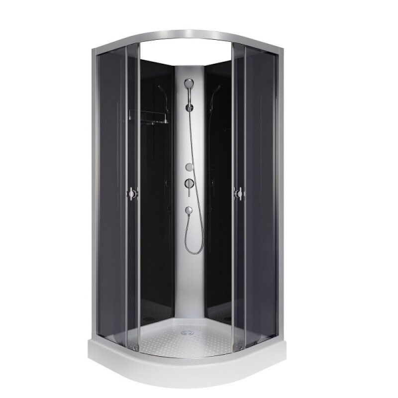 Душевая кабина Niagara Eco E90/13/TN/BK, 90 х 90 см, без крыши, стекло тонированное, профиль хром
