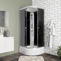 Душевая кабина Niagara Eco E90/26/TN, 90 х 90 см, с крышей, стекло тонированное, профиль хром