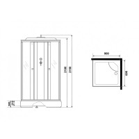 Душевая кабина Niagara Eco E90/26Q/TN, 90 х 90 см, с крышей, стекло тонированное, профиль хром