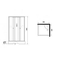 Душевая кабина Niagara Eco E90/26Q/TN/BK, 90 х 90 см, без крыши, стекло тонированное, профиль хром