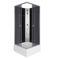 Душевая кабина Niagara Eco E90/26Q/TN/BK, 90 х 90 см, без крыши, стекло тонированное, профиль хром
