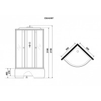 Душевая кабина Niagara Eco E90/40/MT, 90 х 90 см, с крышей, стекло матовое, профиль хром