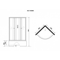 Душевая кабина Niagara Eco E90/40/MT/BK, 90 х 90 см, без крыши, стекло матовое, профиль хром