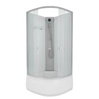 Душевая кабина Niagara Eco E90/40/MT/BK, 90 х 90 см, без крыши, стекло матовое, профиль хром