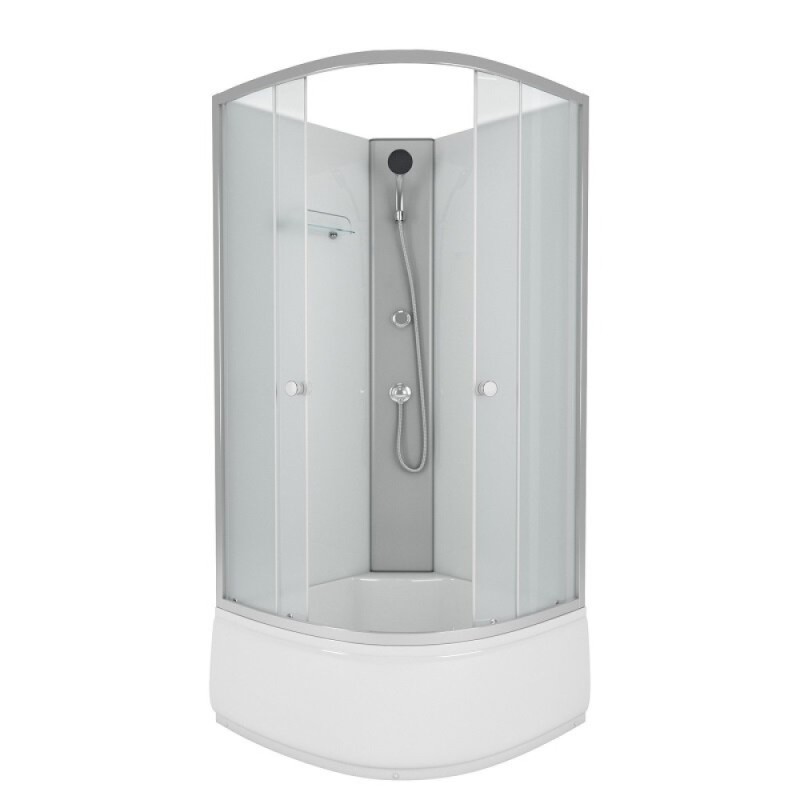 Душевая кабина Niagara Eco E90/40/MT/BK, 90 х 90 см, без крыши, стекло матовое, профиль хром