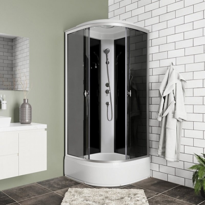 Душевая кабина Niagara Eco E90/40/TN, 90 х 90 см, с крышей, стекло тонированное, профиль серебро