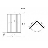 Душевая кабина Niagara Eco E90/40/TN, 90 х 90 см, с крышей, стекло тонированное, профиль серебро