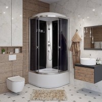 Душевая кабина Niagara Eco E90/40/TN, 90 х 90 см, с крышей, стекло тонированное, профиль серебро