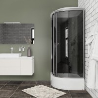 Душевая кабина Niagara Eco E90/40/TN, 90 х 90 см, с крышей, стекло тонированное, профиль серебро