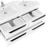 Тумба под раковину Cezares Eco-1200-4C-SO-2-BL, 120 см, подвесная, под раковину с двумя чашами, bianco lucido