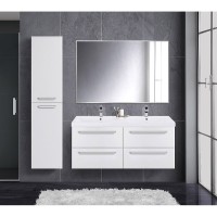 Тумба под раковину Cezares Eco-1200-4C-SO-2-BL, 120 см, подвесная, под раковину с двумя чашами, bianco lucido