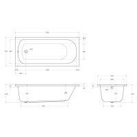 Ванна акриловая Cezares Eco-155-70-41-W37, 155 x 70 см, белый