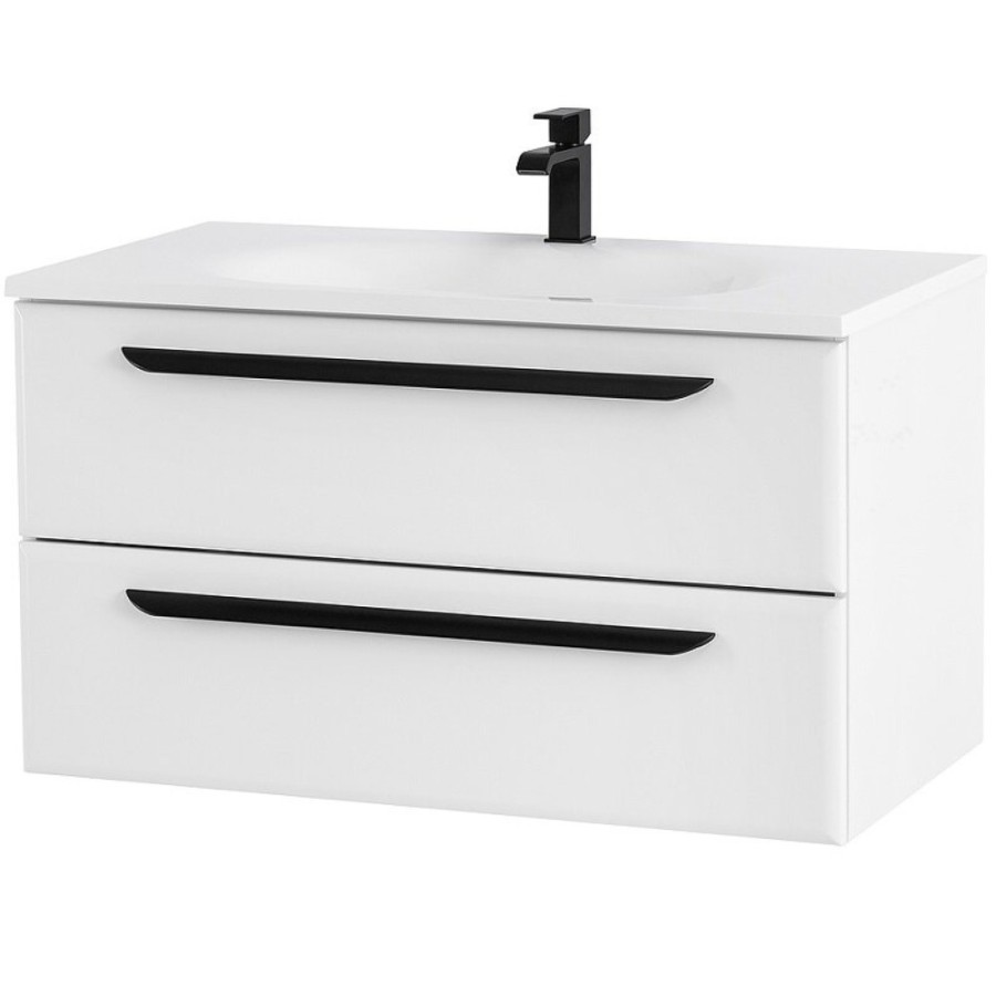 Тумба под раковину Cezares Eco-750-2C-SO-BL, 75 см, подвесная, bianco lucido