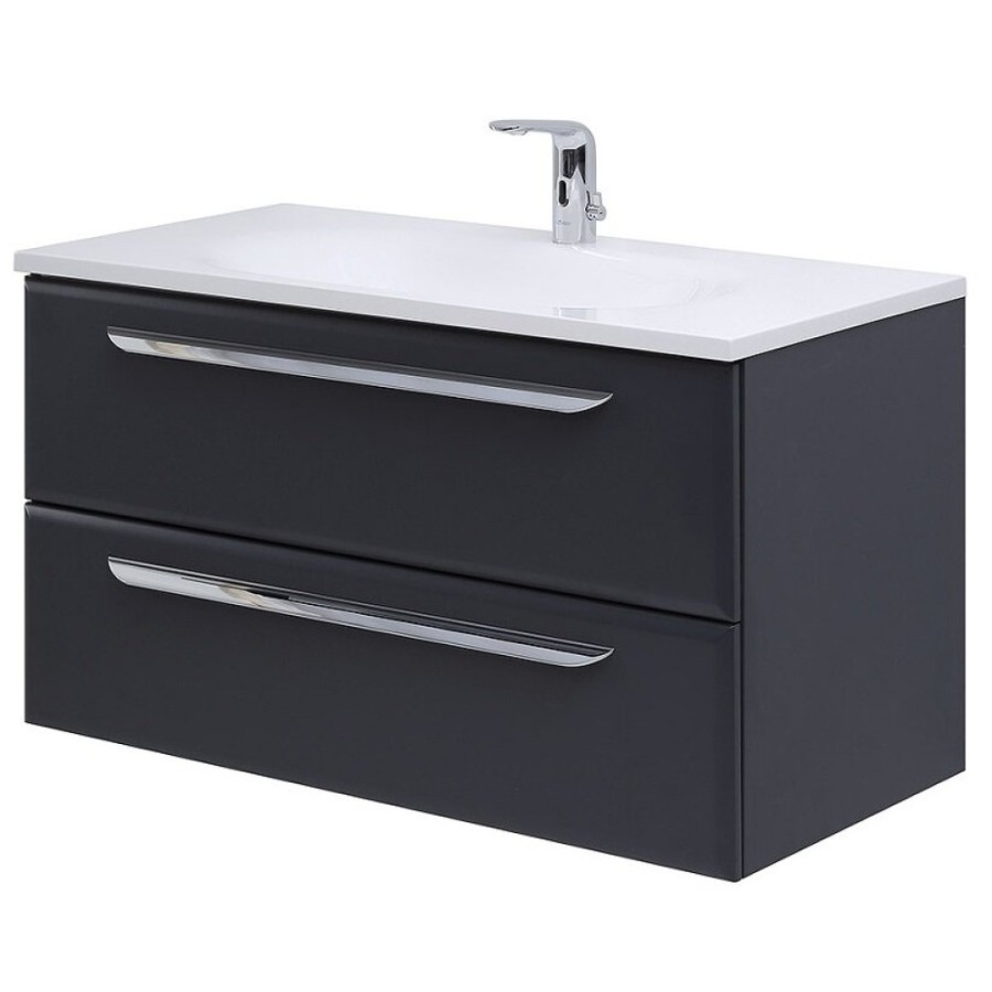 Тумба под раковину Cezares Eco-750-2C-SO-GR-P, 75 см, подвесная, grafito