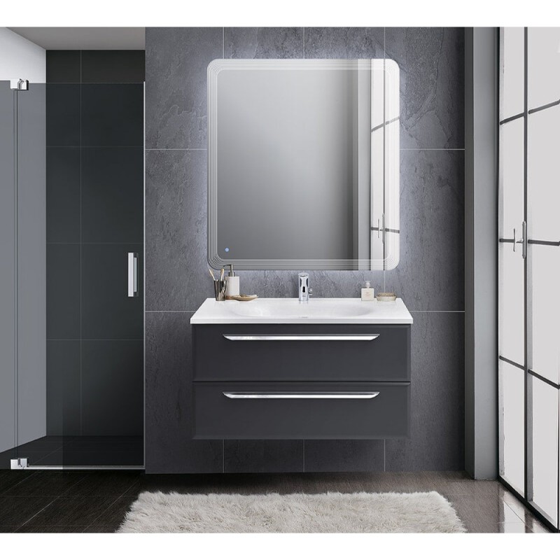 Тумба под раковину Cezares Eco-750-2C-SO-GR-P, 75 см, подвесная, grafito