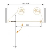 Душевая дверь Cezares ECO-BA-1-80-Cr, 80 см