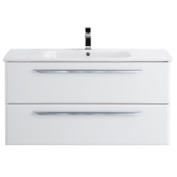 Тумба под раковину Cezares Eco-Cer-1000-2C-SO-BL, 100 см, подвесная, bianco lucido