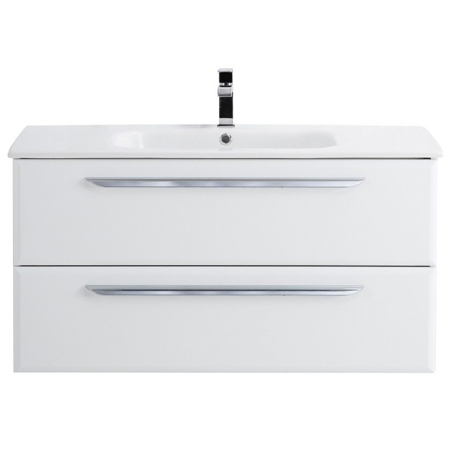 Тумба под раковину Cezares Eco-Cer-1000-2C-SO-BL, 100 см, подвесная, bianco lucido