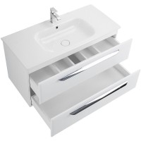 Тумба под раковину Cezares Eco-Cer-1000-2C-SO-BL, 100 см, подвесная, bianco lucido